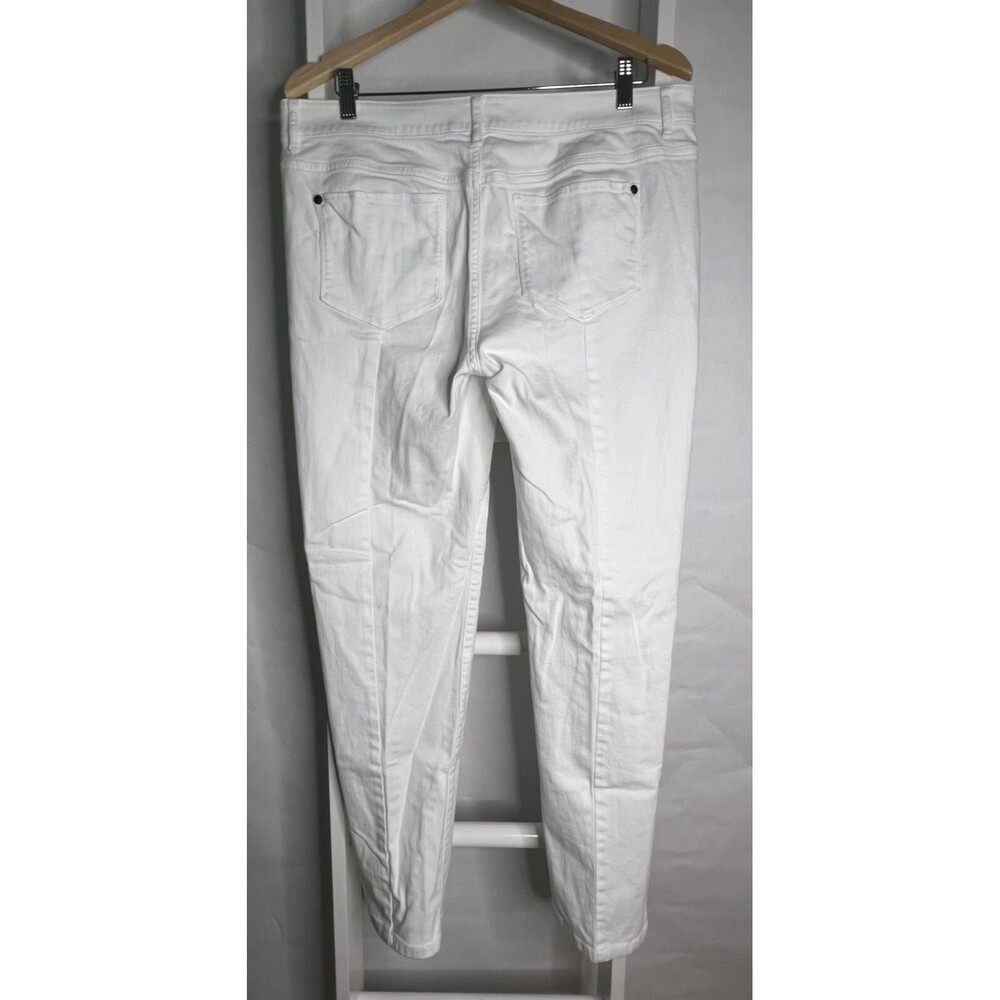 J. Jill White Denim 5 Pocket Jean Women's 14 Stretch Straight Leg Slim Boyfriend - Picture 6 of 14